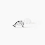 Boucles D'oreilles Puces Fulvie Dauphin 5 Or Blanc - Clous d'oreilles Femme | Histoire d&rsquo;Or