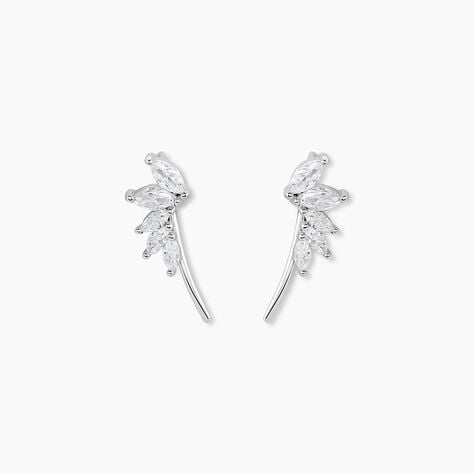 Bijoux D'oreilles Duchesse Argent Blanc Oxyde De Zirconium - Boucles d'oreilles fantaisie Femme | Histoire d&rsquo;Or