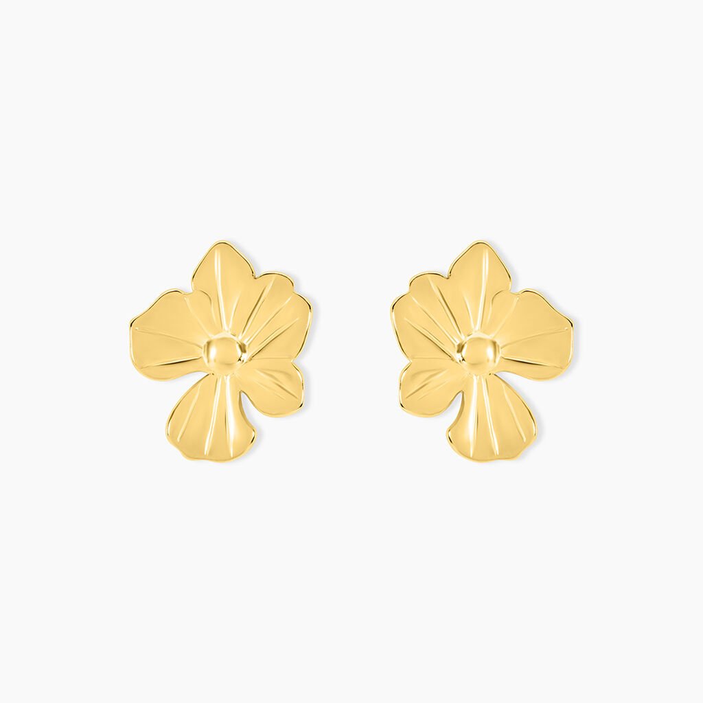 Boucles D'oreilles Puces Rahima Acier Jaune - Boucles d'oreilles fantaisie Femme | Histoire d&rsquo;Or