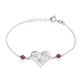 Bracelet Amore Argent Blanc Pierre De Synthese - Bracelets Coeur Femme | Histoire d’Or