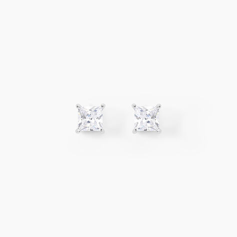 Boucles D'oreilles Puces Argent Blanc Alys Oxyde De Zirconium - Boucles d'oreilles fantaisie Femme | Histoire d&rsquo;Or