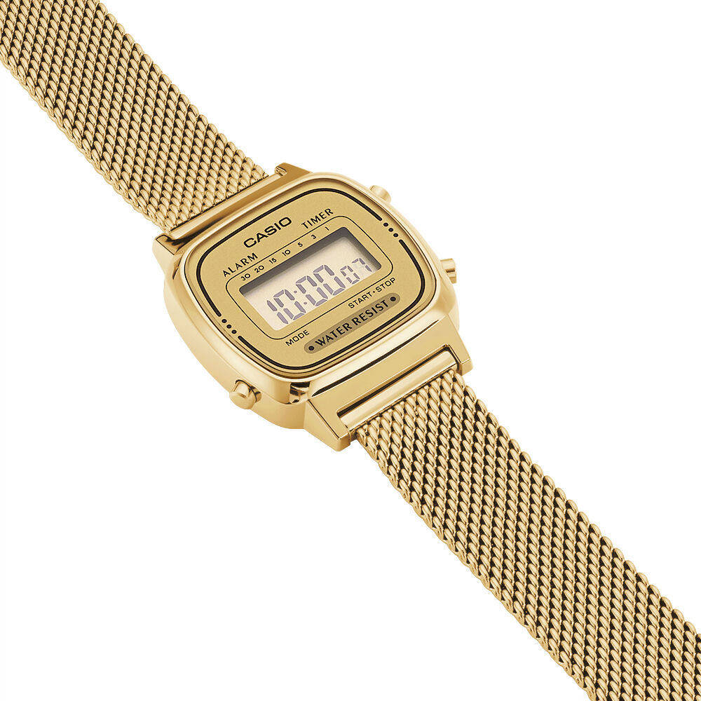 Montres Casio Collection LA670WEMY-9EF Acier Cliquet Jaune Carré -  HXMFJQX0090 • Histoire d'Or