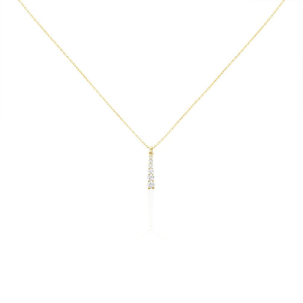 Collier Georas Or Jaune Oxyde De Zirconium