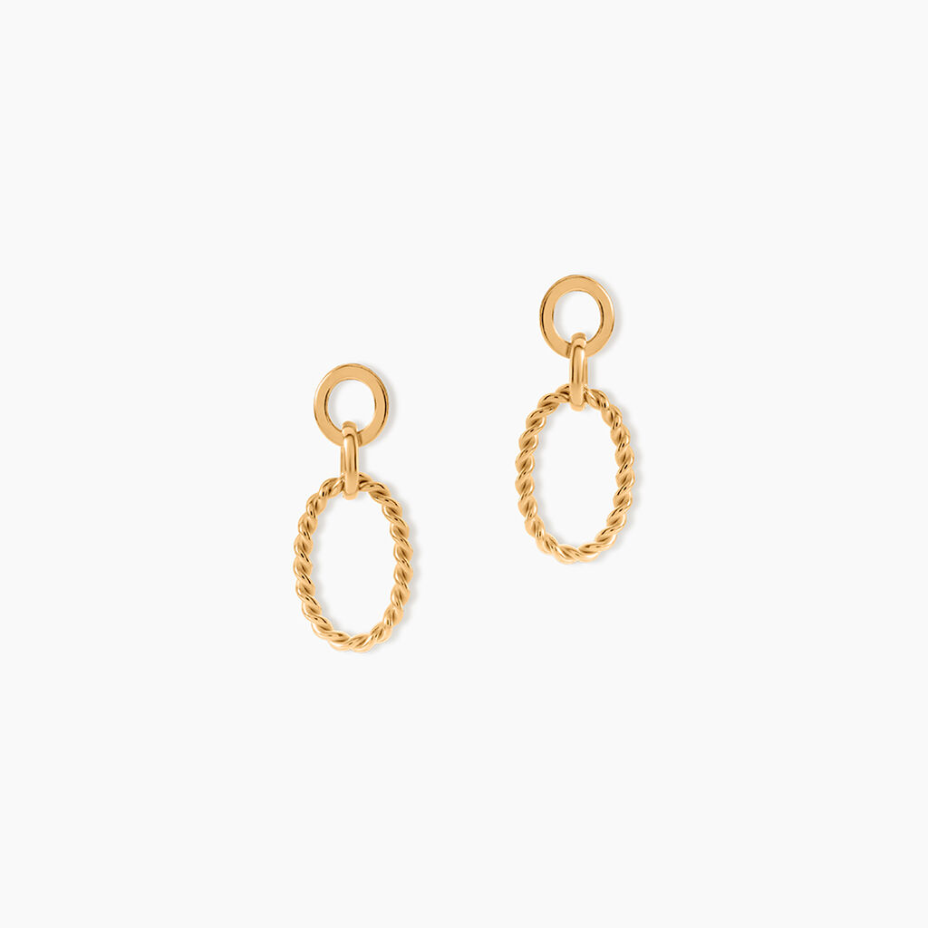 Boucles D'Oreilles Pendantes Estefania Plaqu&eacute; Or Jaune - Boucles d'oreilles fantaisie Femme | Histoire d&rsquo;Or