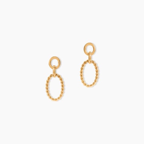 Boucles D'Oreilles Pendantes Estefania Plaqu&eacute; Or Jaune - Boucles d'oreilles fantaisie Femme | Histoire d&rsquo;Or