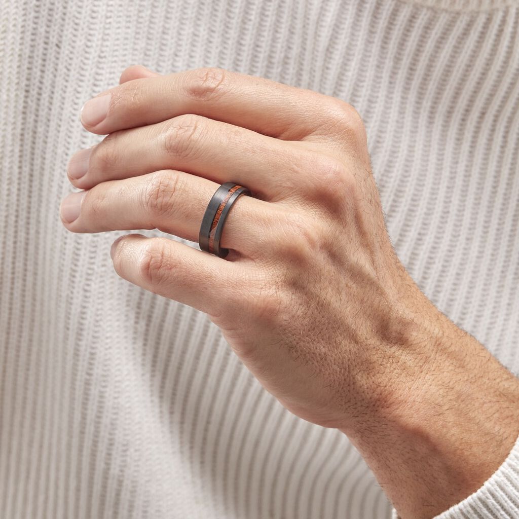 Bague Acier Noir Javiere - Bagues fantaisie Homme | Histoire d’Or