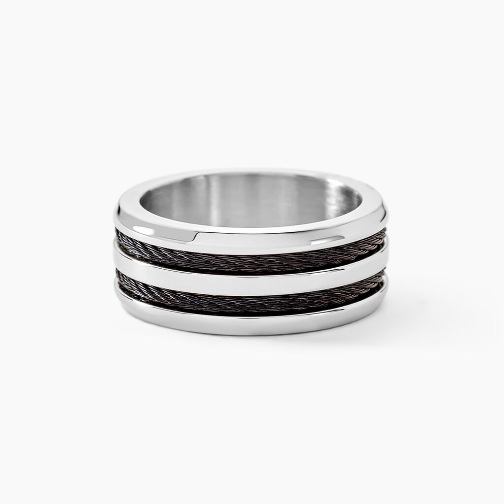 Bague Men's Steel Acier Blanc - Bagues fantaisie Homme | Histoire d’Or