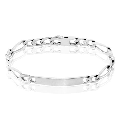 Bracelet Identit&eacute; Vivian Maille Alternee 1/3 Argent Vieilli - Gourmettes Homme | Histoire d&rsquo;Or