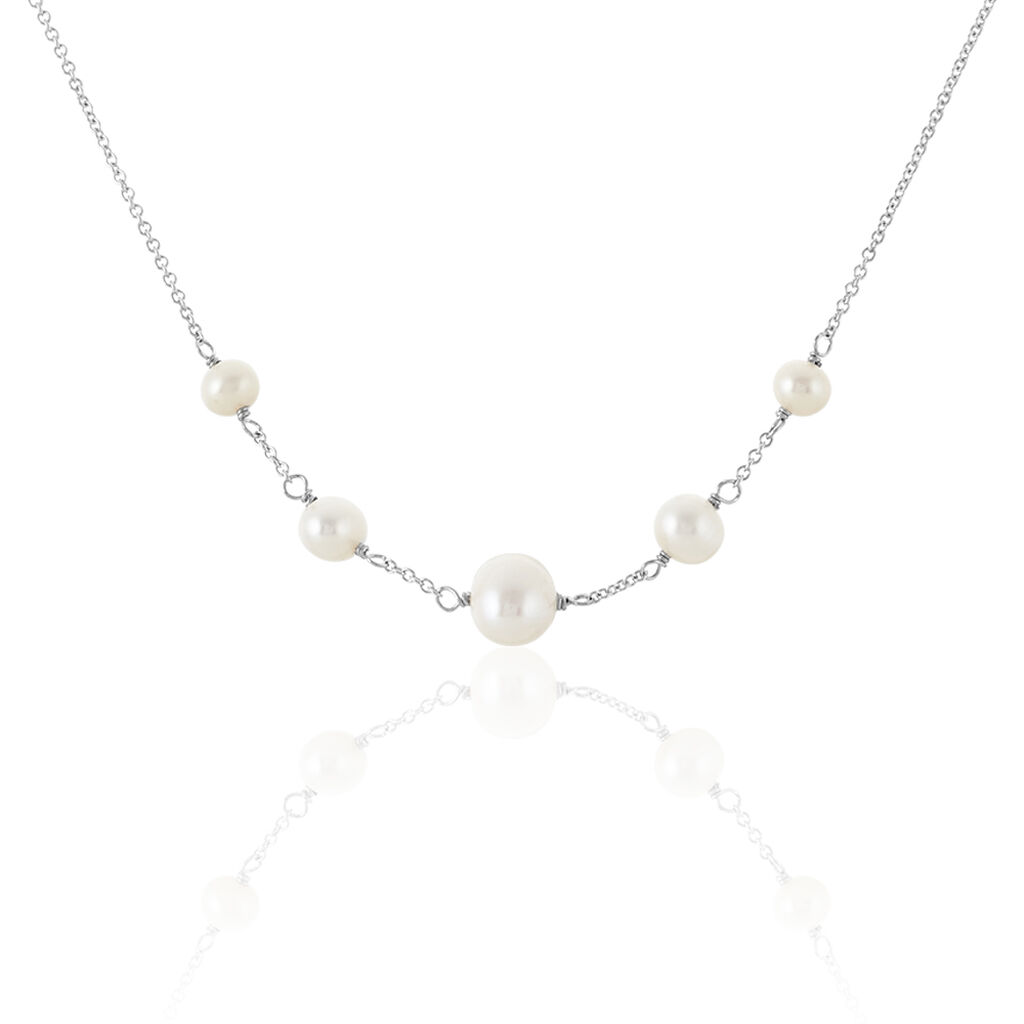 Collier Nephtysae Argent Blanc Perle De Culture - Colliers fantaisie Femme | Histoire d’Or