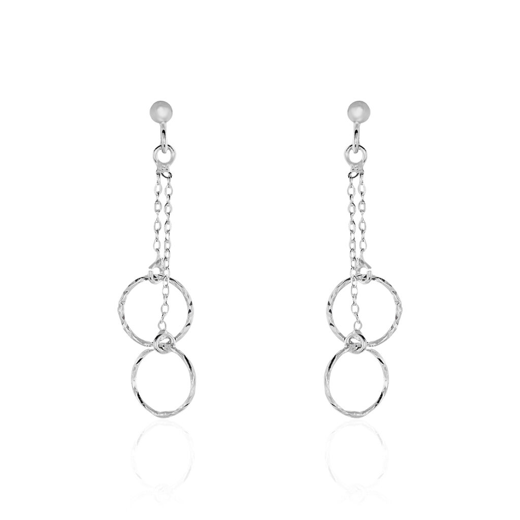 Boucles D'oreilles Pendantes Noemia Argent Blanc - Boucles d'oreilles fantaisie Femme | Histoire d’Or