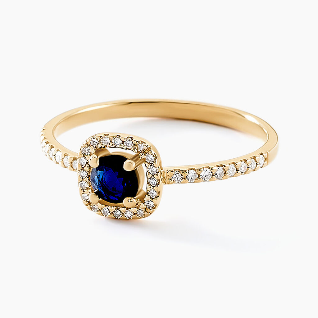 Bague Cosimo Or Jaune Saphir Diamant - Bagues solitaires Femme | Histoire d&rsquo;Or