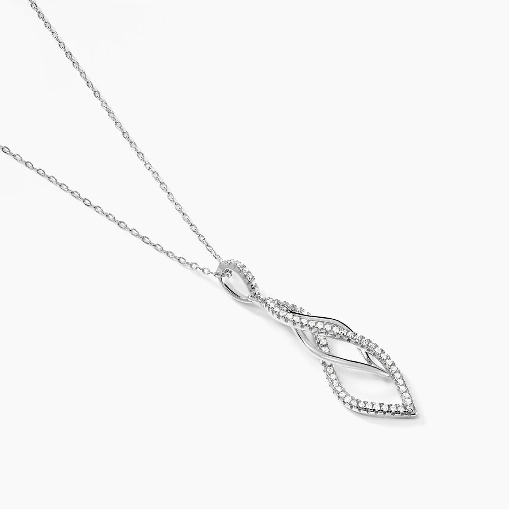 Collier Malika Argent Blanc Oxyde De Zirconium - Colliers fantaisie Femme | Histoire d&rsquo;Or