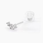 Boucles D'oreilles Puces Kyoto Or Blanc Oxyde De Zirconium - Clous d'oreilles Femme | Histoire d&rsquo;Or