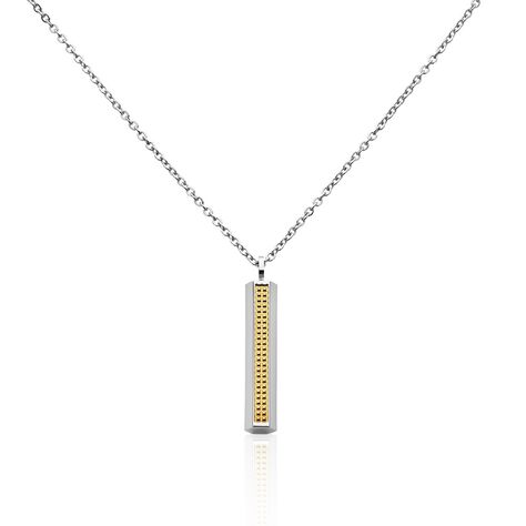 Collier Acier Blanc Et Plaqué Or Antono - Colliers Homme | Histoire d’Or