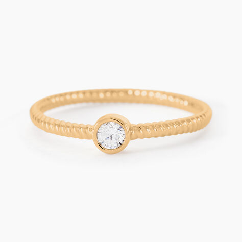 Bague Lyza Plaque Or Jaune Oxyde De Zirconium - Bagues solitaires Femme | Histoire d&rsquo;Or