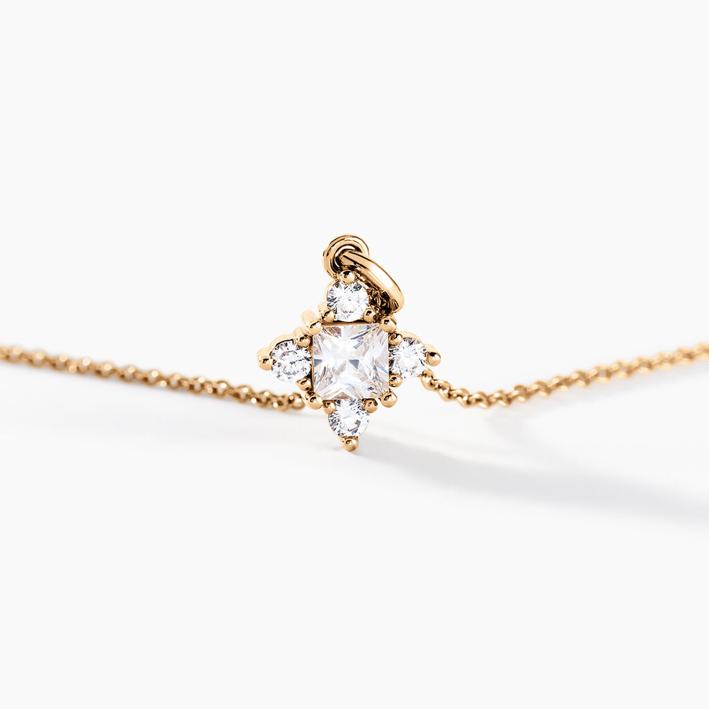 Collier Doline Plaqu&eacute; Or Dor&eacute; Oxyde De Zirconium - Colliers Femme | Histoire d&rsquo;Or