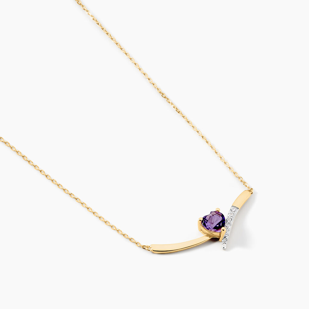 Collier Eva Or Jaune Amethyste Et Oxyde De Zirconium - Colliers Femme | Histoire d’Or