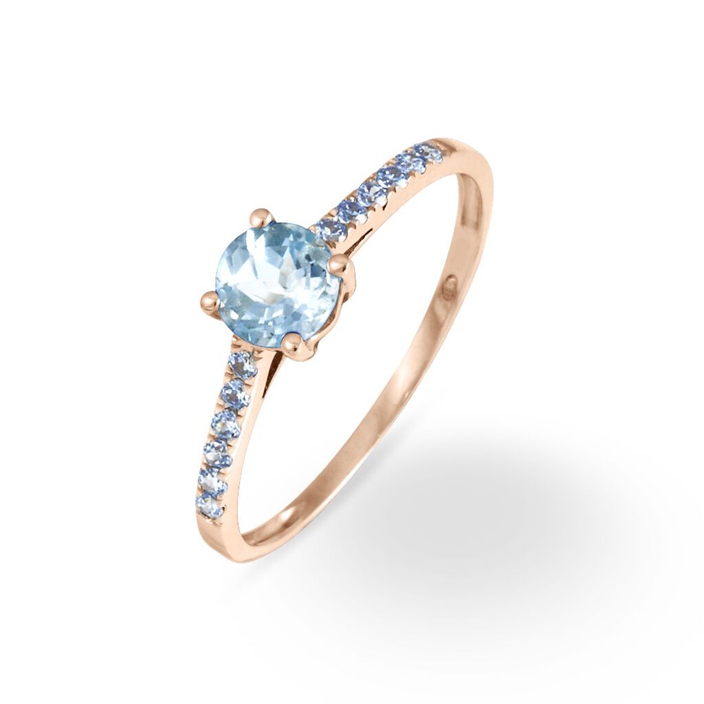 Bague Manon Or Rose Topaze Et Oxyde De Zirconium - Bagues solitaires Femme | Histoire d&rsquo;Or