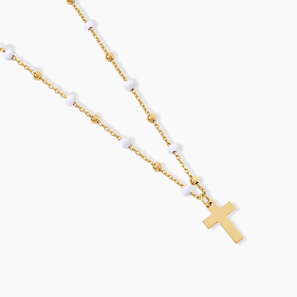 Collier Krystle Argent Dor&eacute; A L'Or 750/1000 - Bijoux sans pierre Femme | Histoire d&rsquo;Or