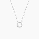 Collier Ela&iuml;s Argent Blanc Oxyde De Zirconium - Colliers fantaisie Femme | Histoire d&rsquo;Or