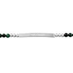 Bracelet Identit&eacute; Acier Blanc Boules Sebastino Agate - Gourmettes Homme | Histoire d&rsquo;Or