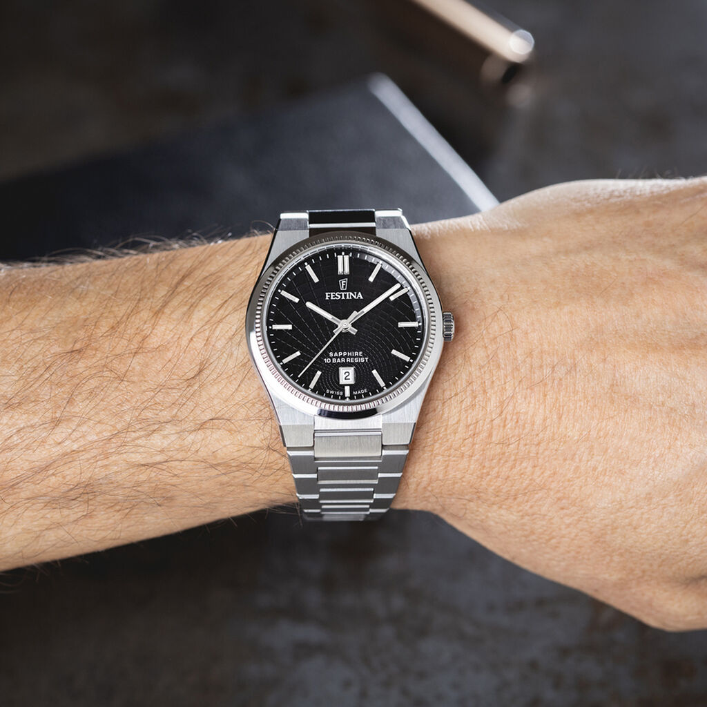 Montre Festina Swiss Made Noir - Montres suisses Homme | Histoire d’Or