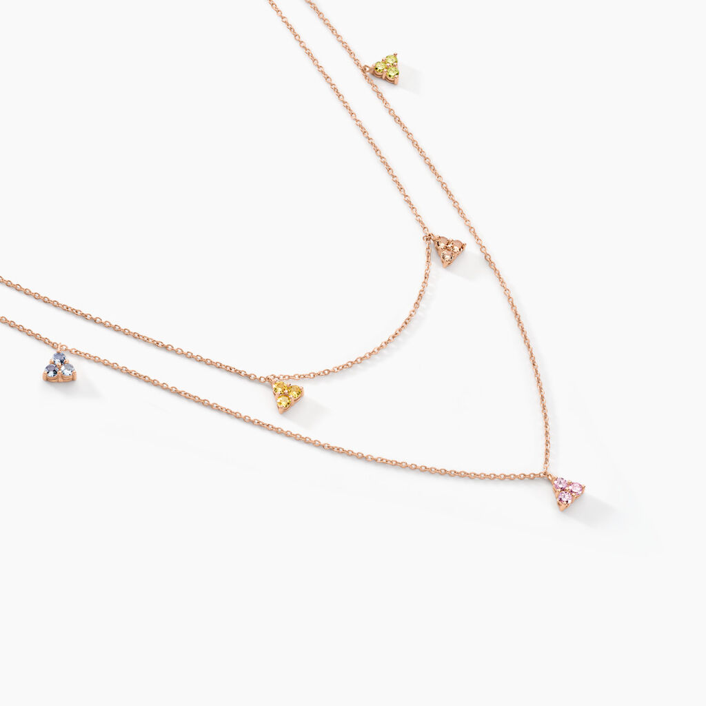 Collier Nimbe Argent Rose Oxyde De Zirconium