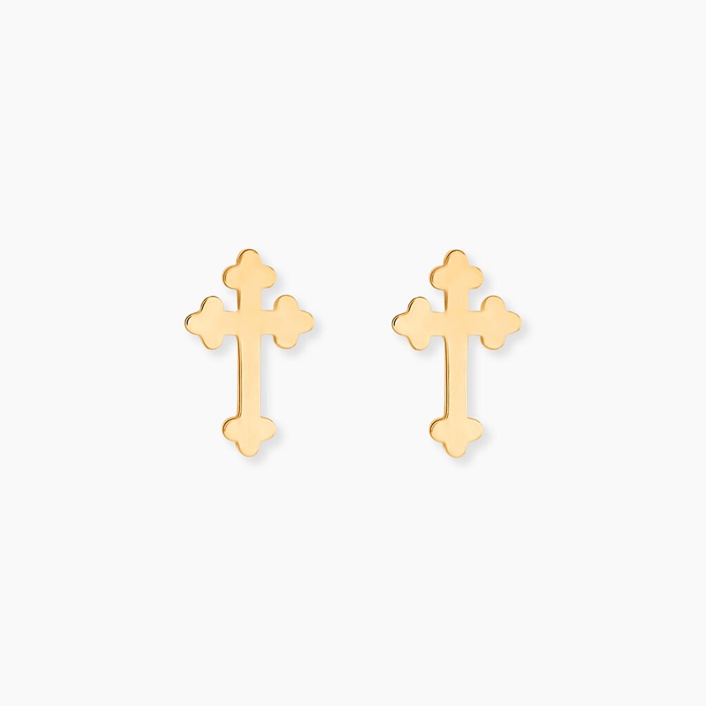 Boucles D'Oreilles Puces Lavonne Or Jaune - Clous d'oreilles Unisex | Histoire d’Or