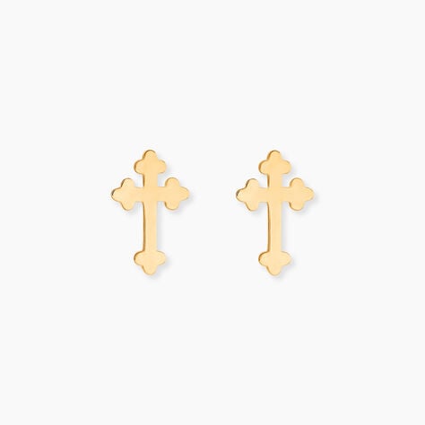 Boucles D'Oreilles Puces Lavonne Or Jaune -  Unisex | Histoire d’Or