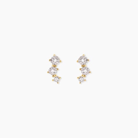Boucles D'oreilles Puces Xene Or Jaune Diamant - Clous d'oreilles Femme | Histoire d&rsquo;Or