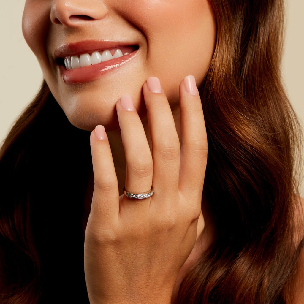 Alliance Rhea Ld Platine Blanc Diamant Synthétique - Alliances Femme | Histoire d’Or