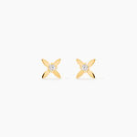 Boucles D'Oreilles Puces Deodan Or Jaune Oxyde De Zirconium - Clous d'oreilles Femme | Histoire d&rsquo;Or