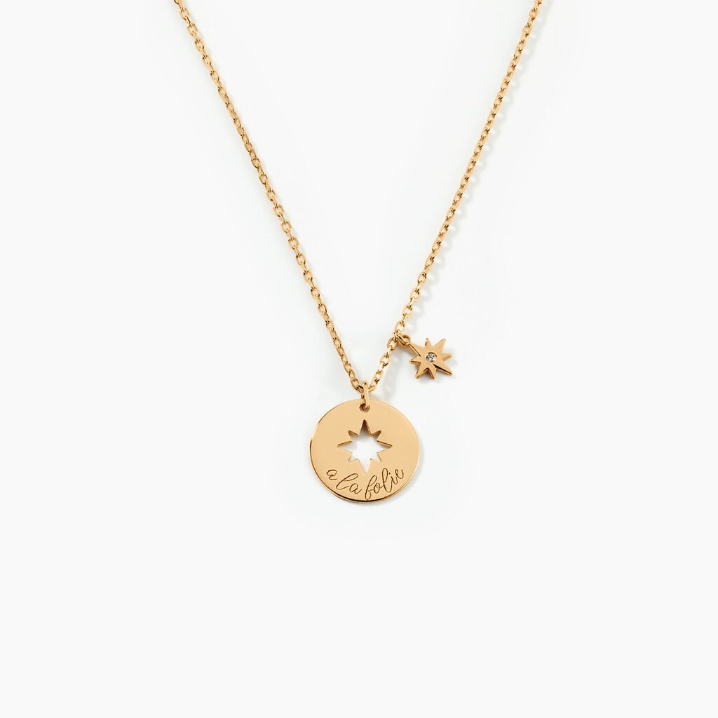 Collier Edythe Plaqué Or Jaune Oxyde De Zirconium - Colliers Femme | Histoire d’Or