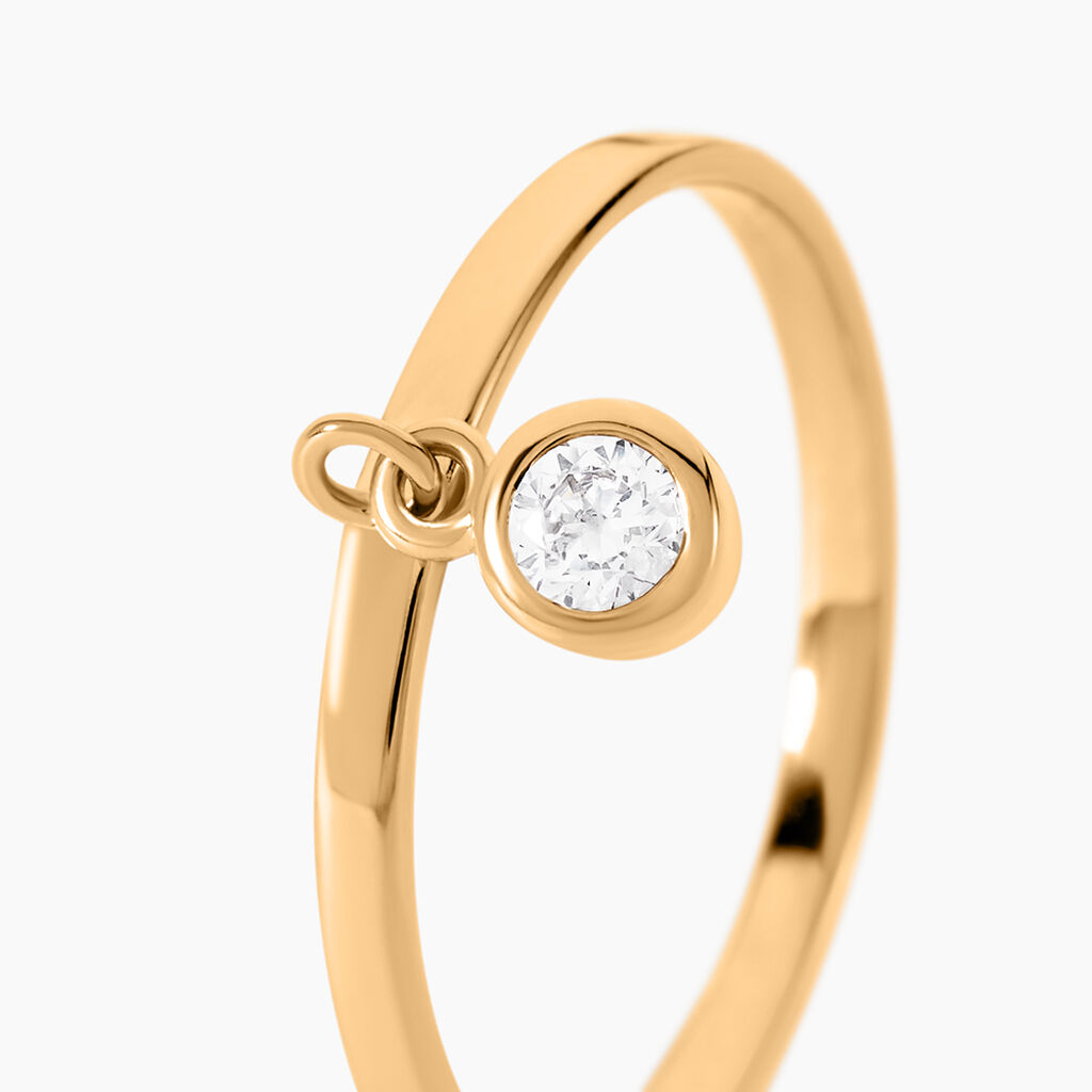 Bague Plaqué Or Jaune Lynnha Oxyde De Zirconium - Bagues avec pierre Femme | Histoire d’Or