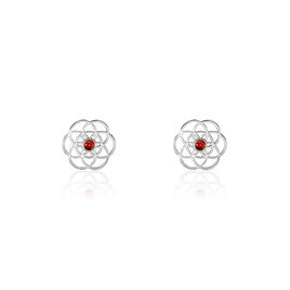 Boucles D'oreilles Puces Argent Blanc Aeson Ambre - Boucles d'oreilles fantaisie Femme | Histoire d’Or