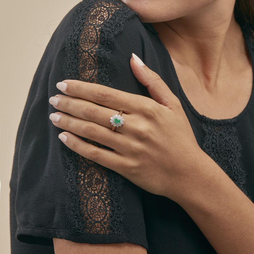 Bague Ivan Or Jaune Emeraude Et Diamant - Bagues solitaires Femme | Histoire d’Or