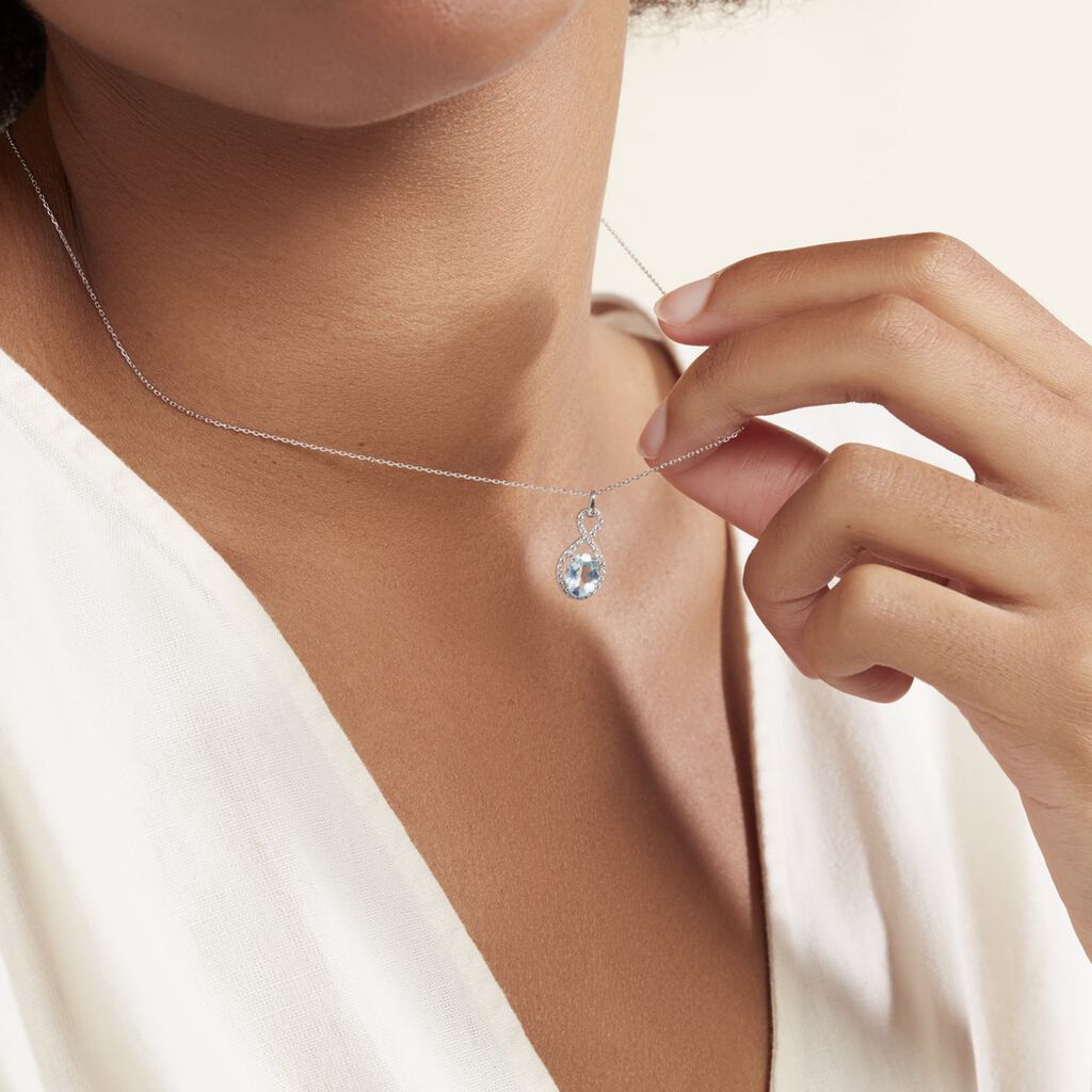 Collier Passion Or Blanc Topaze Et Oxyde De Zirconium - Colliers Femme | Histoire d’Or