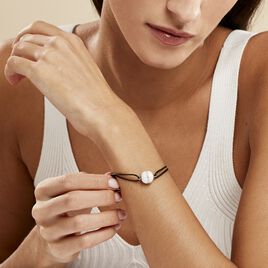 Bracelet Nina Cera Argent Blanc Céramique Et Strass - Bracelets cordon Femme | Histoire d’Or