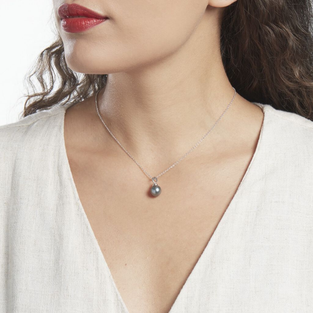 Pendentif Phila Or Blanc Perle De Culture De Tahiti - Pendentifs Femme | Histoire d’Or