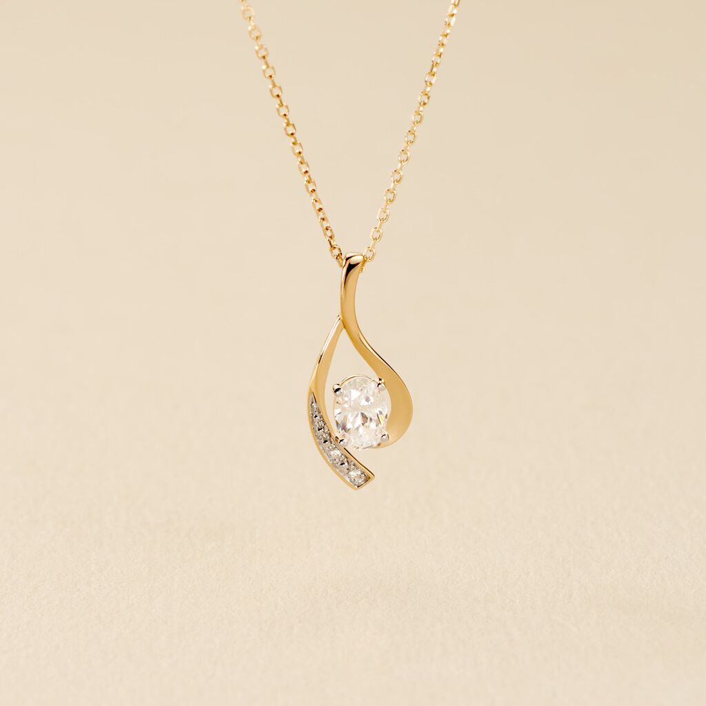 Collier Or Jaune Sagesse Oxydes De Zirconium - Colliers Femme | Histoire d&rsquo;Or