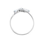 Bague Petale Or Blanc Topaze Et Oxyde De Zirconium - Bagues avec pierre Femme | Histoire d&rsquo;Or