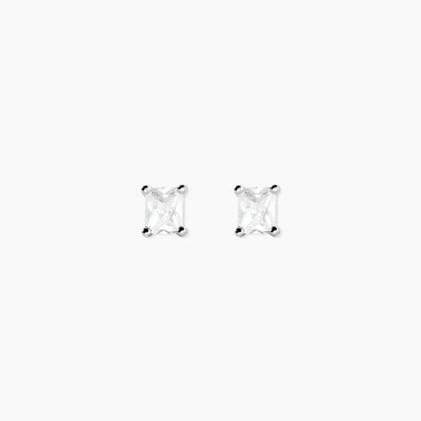 Boucles D'oreilles Puces Mathilda Argent Blanc Oxyde De Zirconium - Boucles d'oreilles fantaisie Femme | Histoire d&rsquo;Or