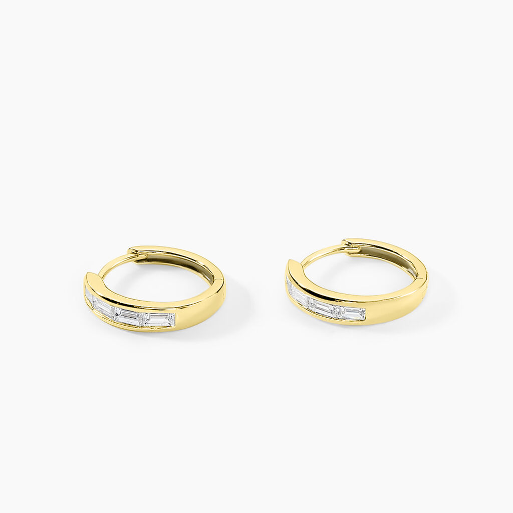 Créoles Rheanna Or Jaune Diamant Synthétique - Boucles d'oreilles créoles Femme | Histoire d’Or