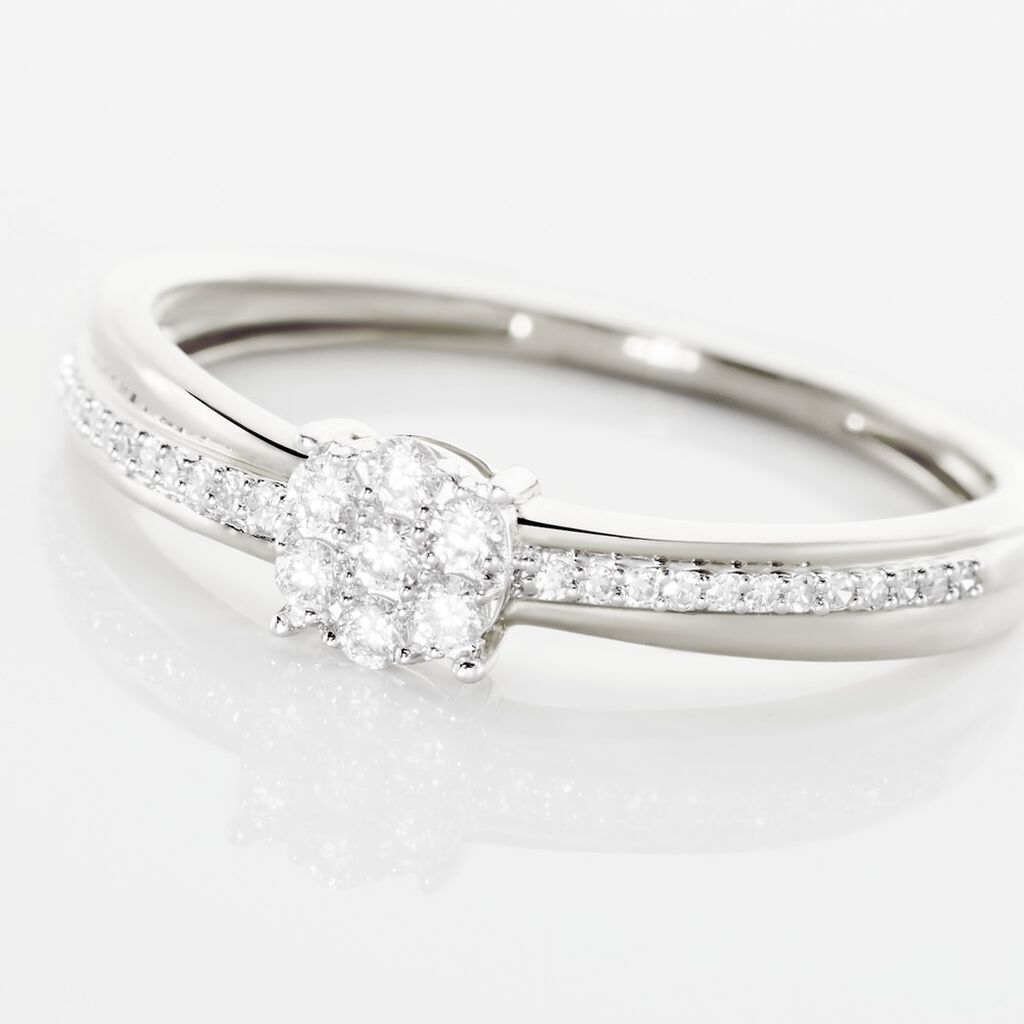 Bague Or Blanc Rosalane Diamants - Bagues avec pierre Femme | Histoire d’Or