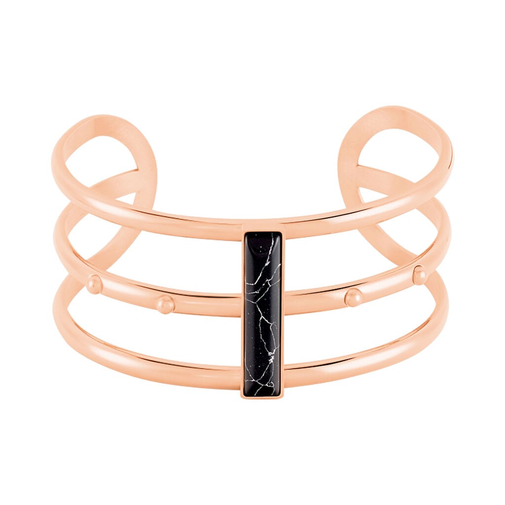 Bracelet Jonc Medina Acier Rose Pierre De Synthese - Bracelets joncs Femme | Histoire d&rsquo;Or