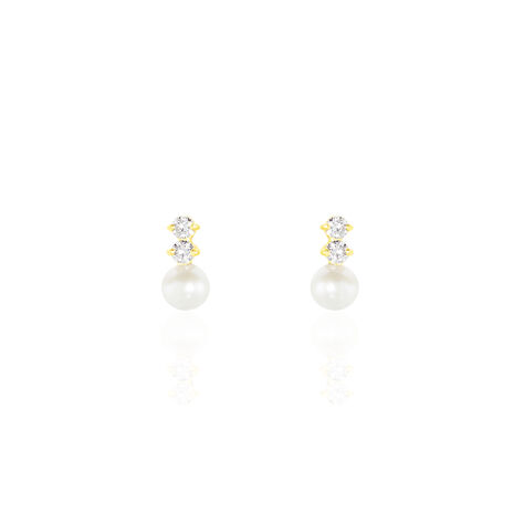 Boucles D'oreilles Pendantes Taima Or Jaune Perle De Culture - Boucles d'oreilles pendantes Femme | Histoire d’Or