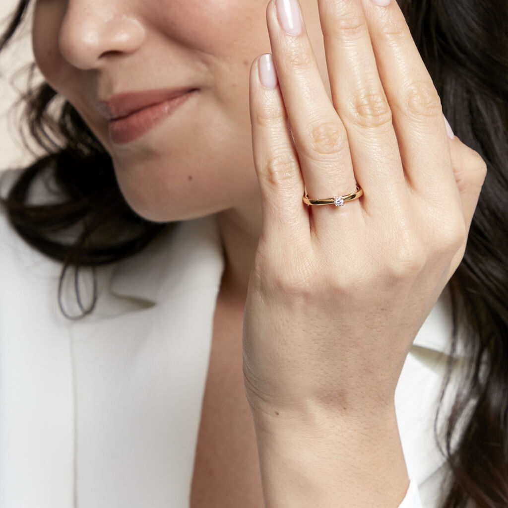 Bague Soltaire Iris Or Jaune Diamant - Bagues solitaires Femme | Histoire d’Or