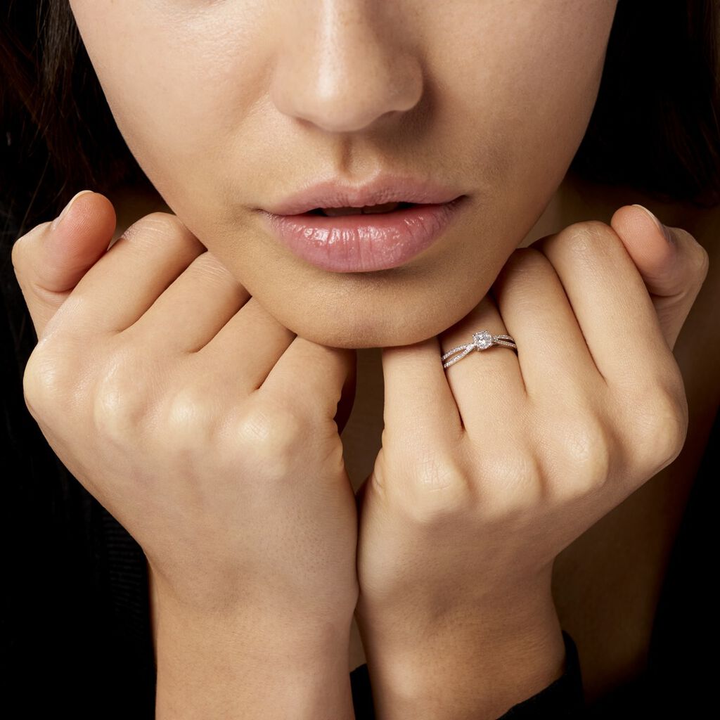 Bague Orphee Or Blanc Diamant - Bagues avec pierre Femme | Histoire d’Or