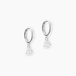 Cr&eacute;oles Shanel Argent Blanc Oxyde De Zirconium - Boucles d'oreilles cr&eacute;oles Femme | Histoire d&rsquo;Or