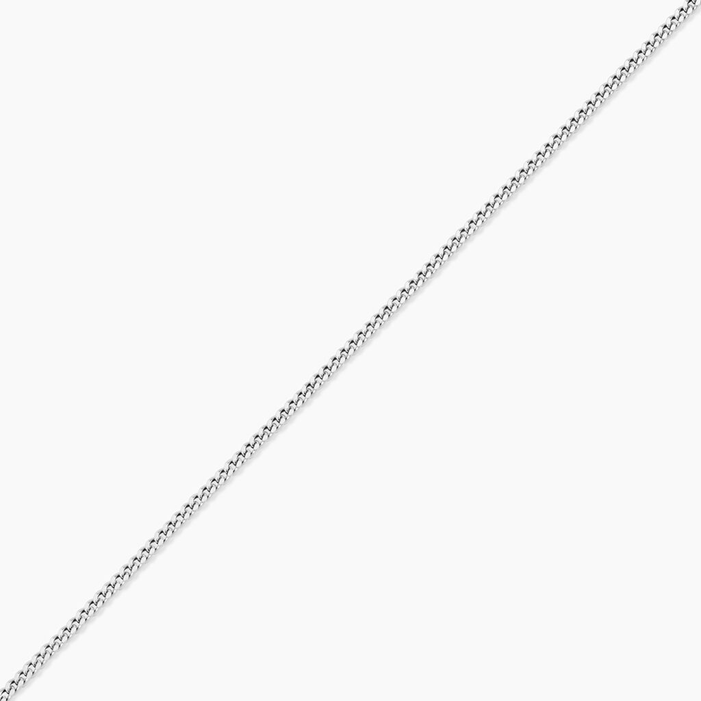 Cha&icirc;ne Imad Maille Gourmette Or Blanc - Chaines Femme | Histoire d&rsquo;Or